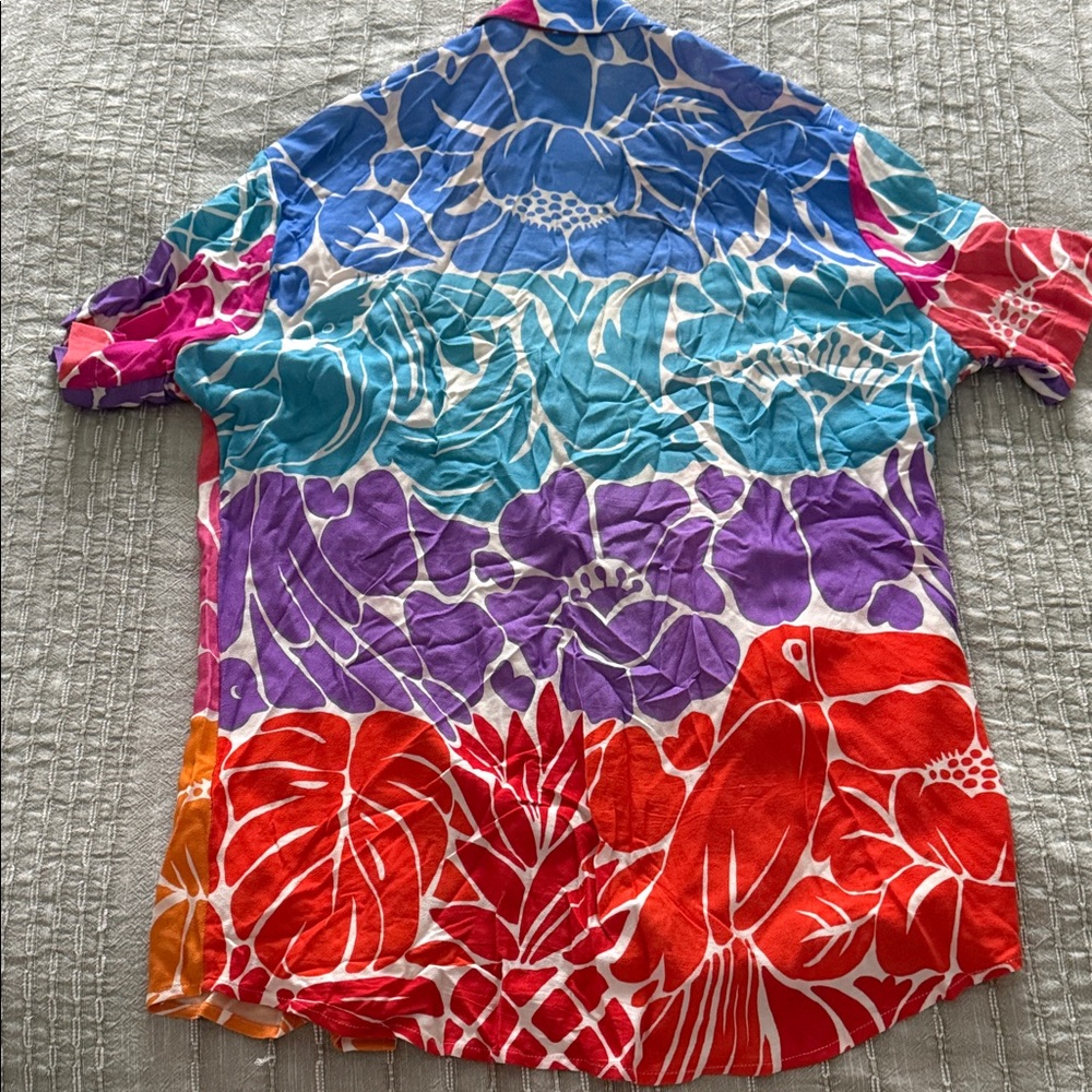 Farm Rio Colorful Floral Button-Up Shirt - Picture 4 of 4
